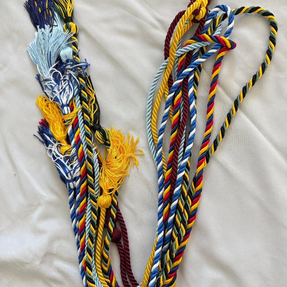 Belt Double Graduation Multicolor Honor Cord 6ps - Picture 2 of 8